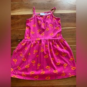 Hanna Andersson flamingo dress (size 6-7)